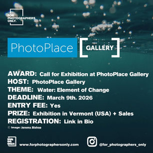"Water: Element of Change" Open Call by PhotoPlace Gallery