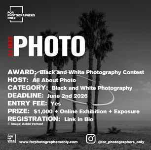 All About Photo - "Black and White" Photography Contest Call for Entries