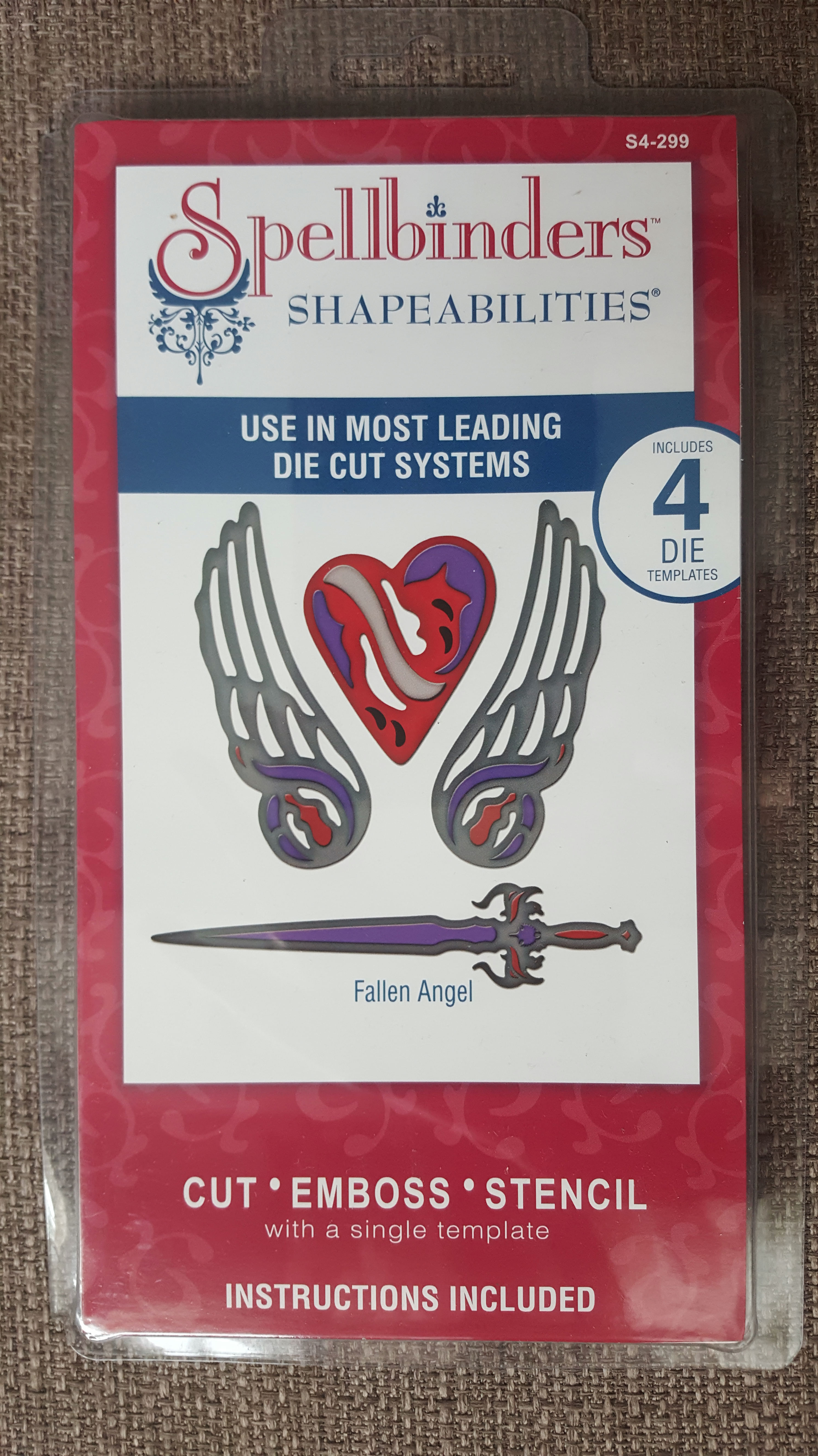 סט כנפיים חרב ולב Spellbinders