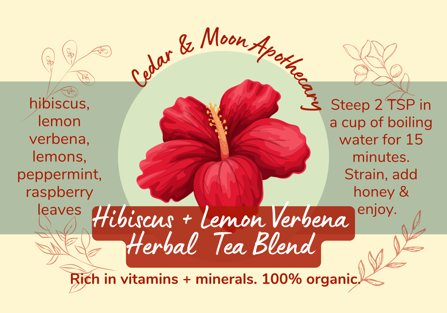 Hibiscus + Lemon Verbena Herbal Tea Blend 