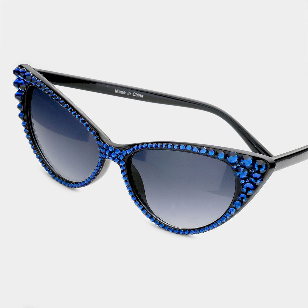 Cat Eye Crystal Sunglasses