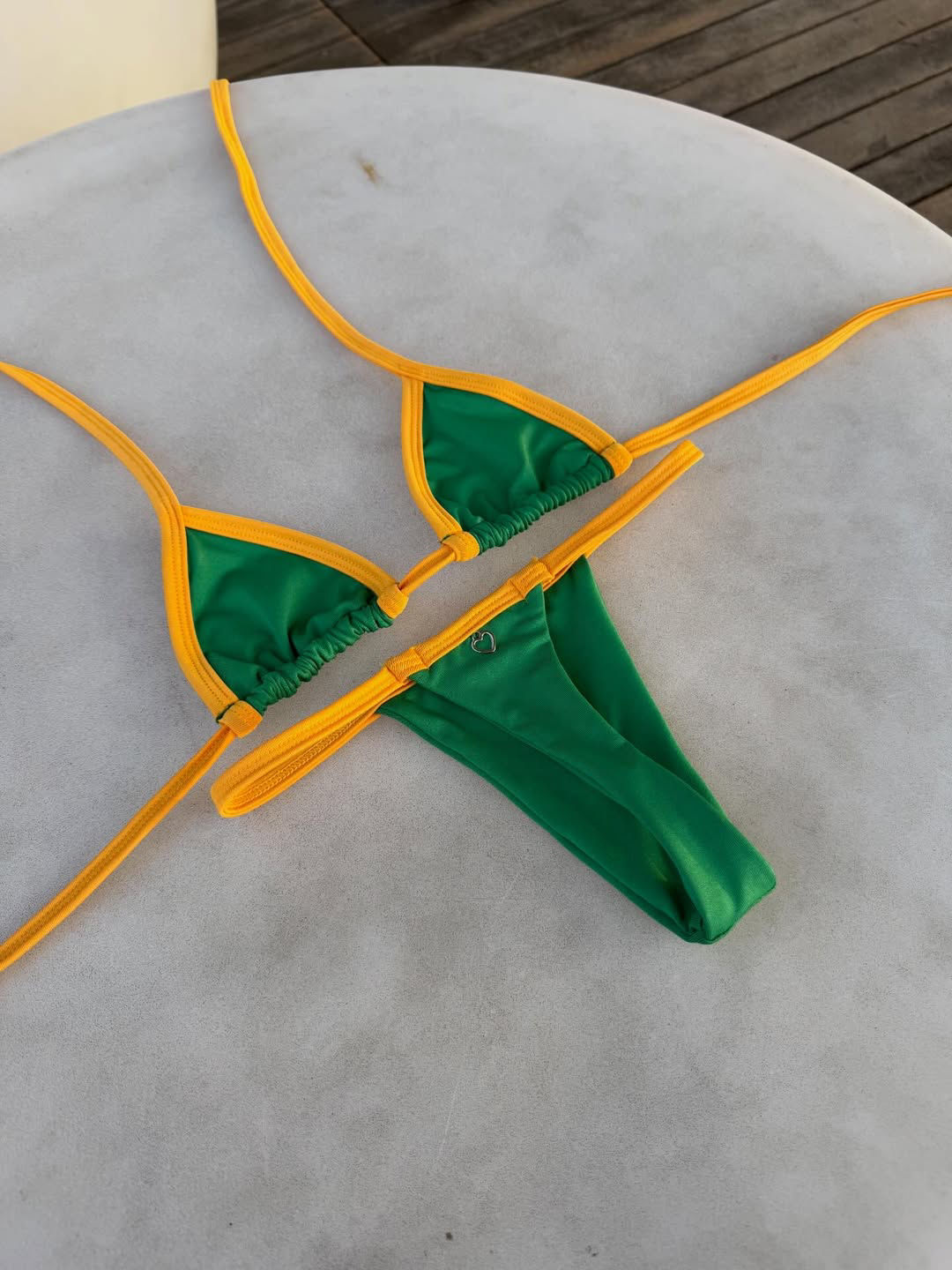 STRING BRONZE DUO VERT JAUNE