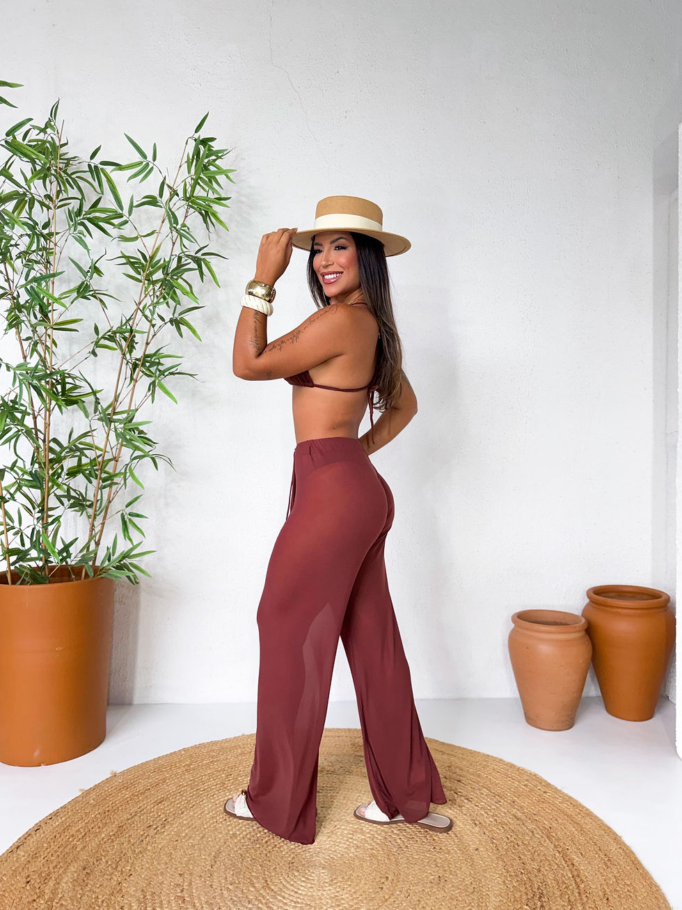 Thumbnail: PANTALON MARRON TULE