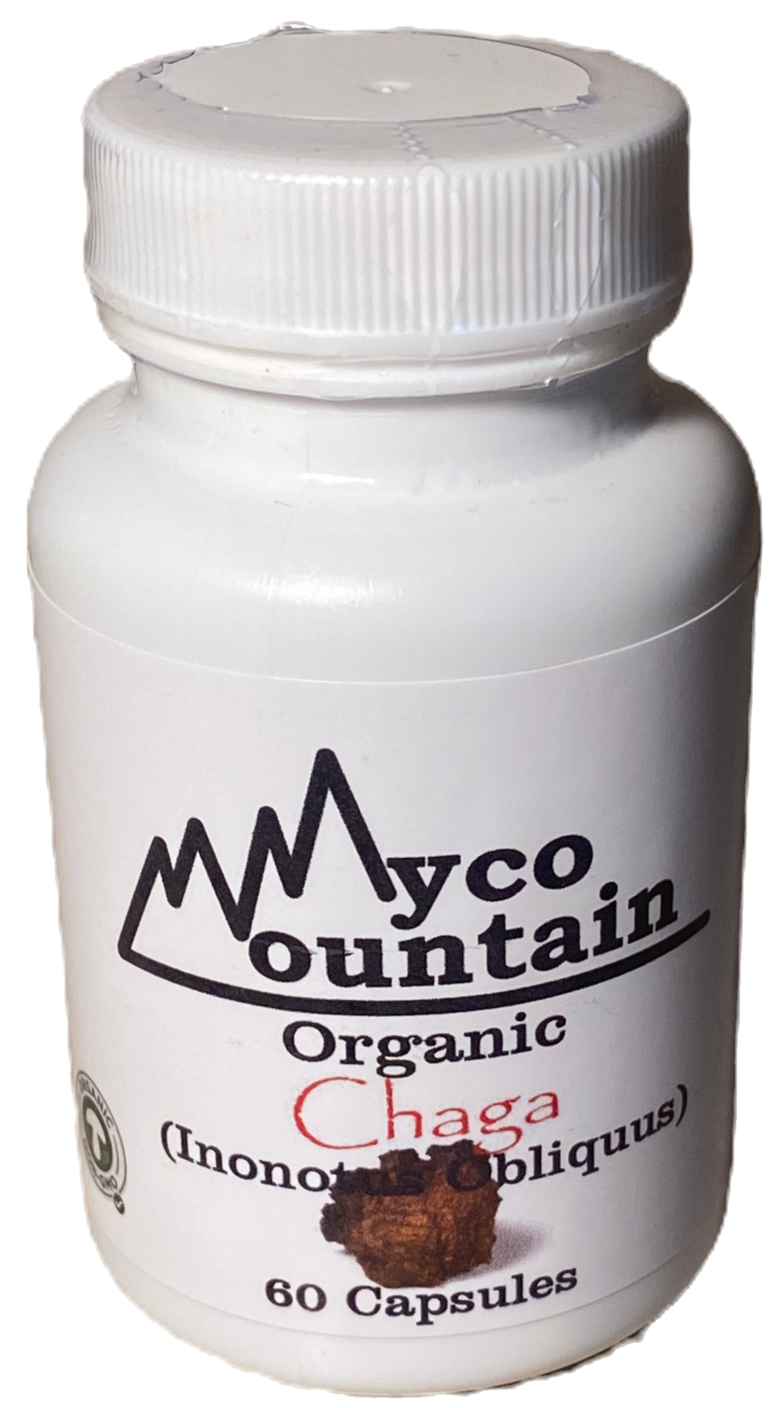 Organic Chaga Capsules 60 count 500mg Dietary Supplement front