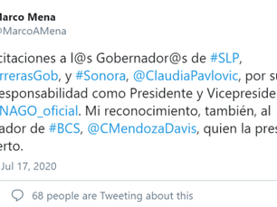 SE CONGRATULA MARCO MENA CON CAMBIOS EN CONAGO