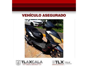 ASEGURA PGJE MOTOCICLETA CON REPORTE DE ROBO EN PUEBLA