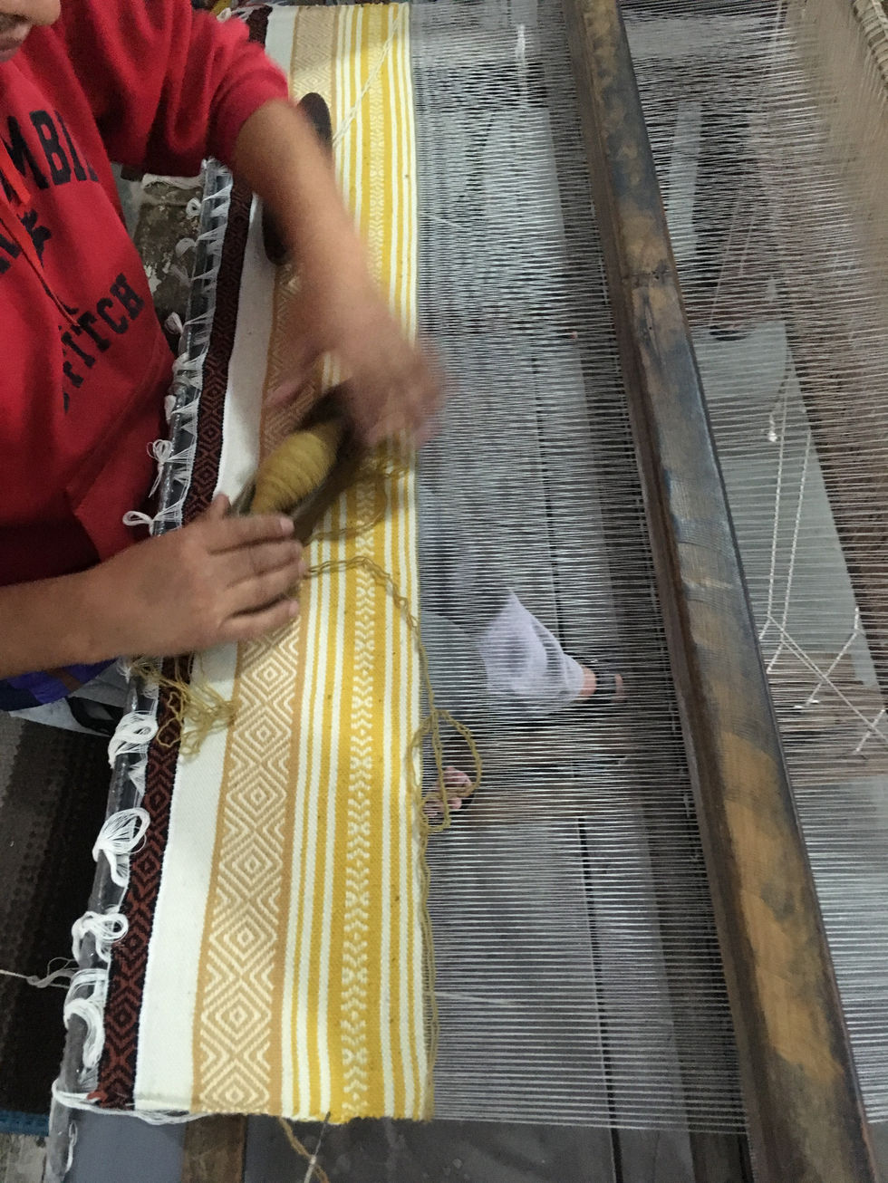 Proceso de producción textil artesanal con control de calidad