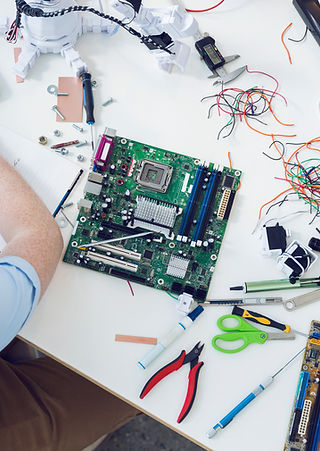 Electrical engineer working on circuit b