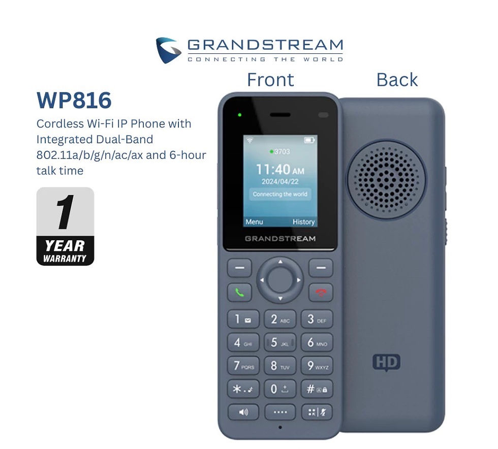 Grandstream WP826  Wireless WiFi6 SIP Phone Dual Band 2.4/5GHz,3 SIP