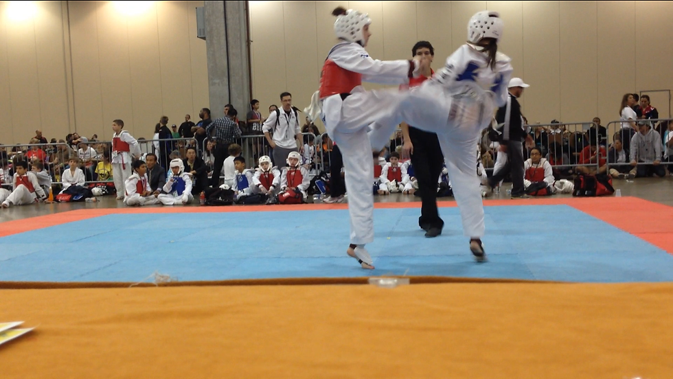 Hannah earning her bronze