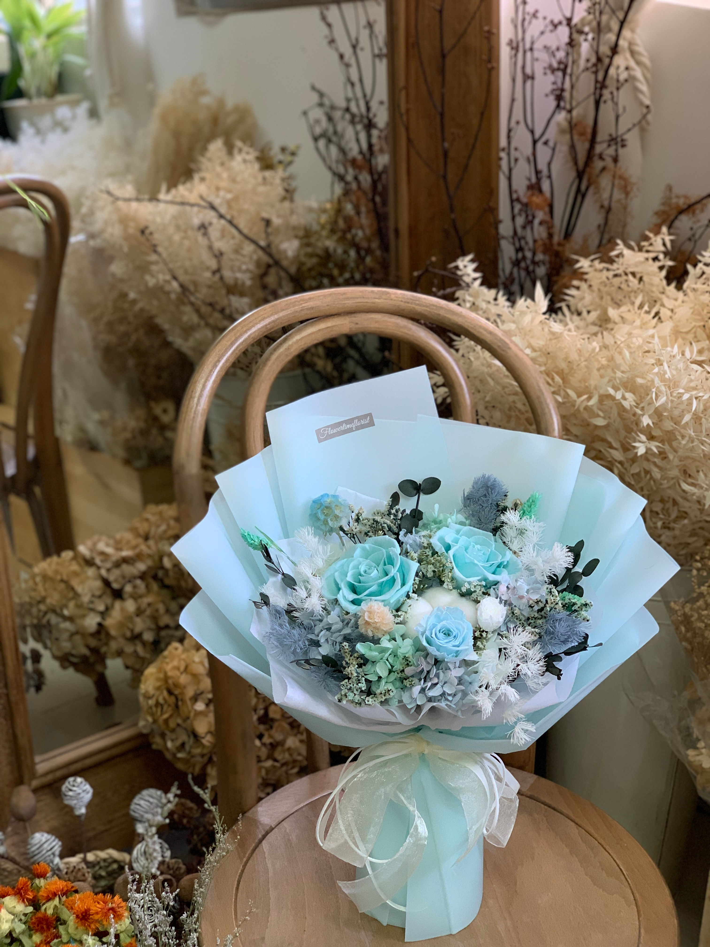 Tiffany blue 保鮮玫瑰花束