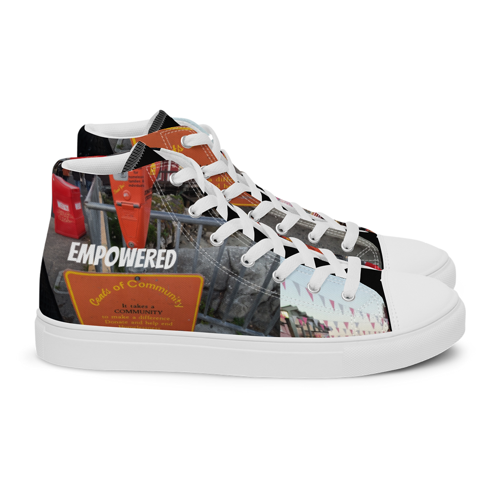 Thumbnail: Men's High Top Canvas Shoes It Takes a Community Monterrey
