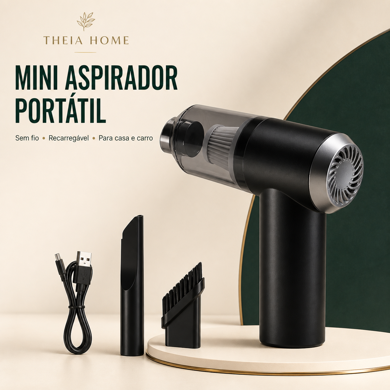 Mini Aspirador Portátil Sem Fio Recarregável USB