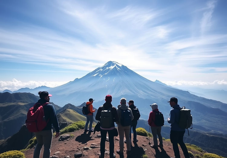 i need a photo of group of tourists hiking mount meru.jpg