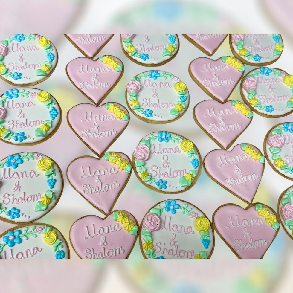 Heart and Flower Royal Icing Cookies