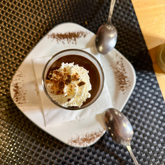 LeValbergan panoramique restaurant, delicious desserts, here chocolate mousse