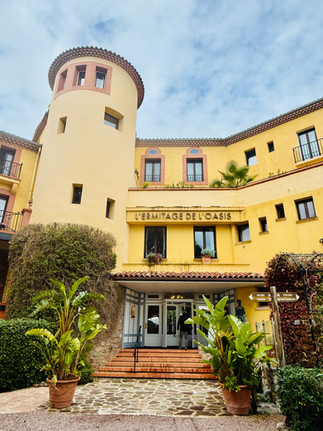 l'Ermitage de l'Oasis, mimosa gerechten in het gastronomisch restaurant