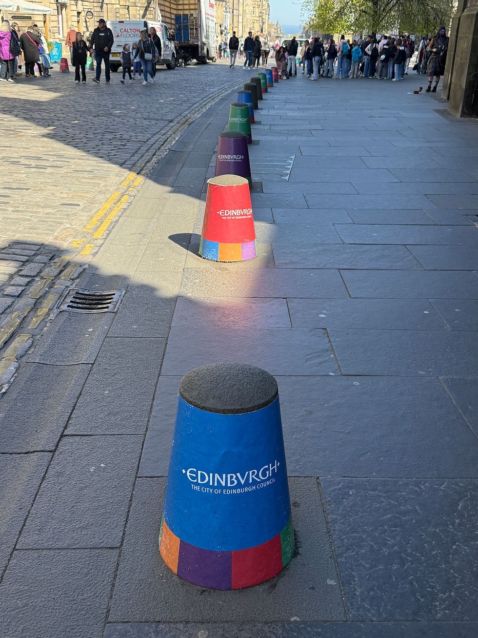 The Royal Mile in Edinburgh, which connects Holyroodhouse Palace with Edinburgh Castle.