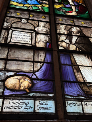 Remarkable 16th-century stained glass windows in St. John's Church in Gouda, the Netherlands