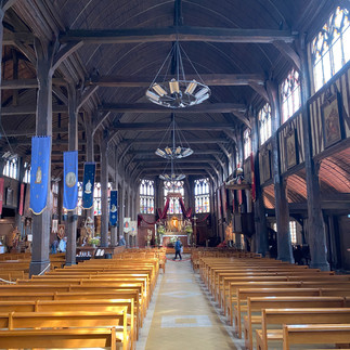 interieur van de Sint-Katerina kathedraal in Bayeux, Normandië