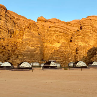Luxury glamping camp in the Wadi Rum desert , Jordan
