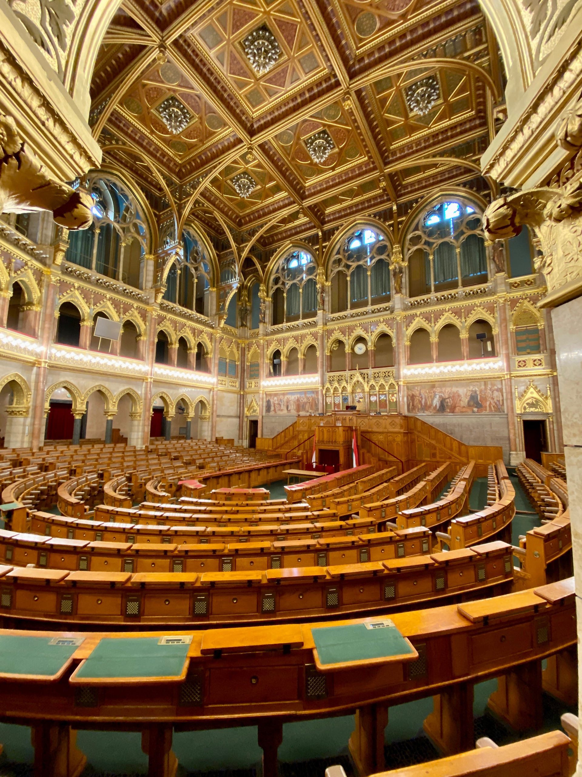 visit to the interior of the house of parliament in Budapest