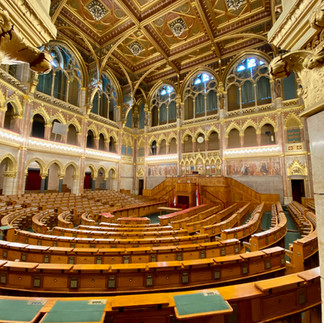 visit to the interior of the house of parliament in Budapest