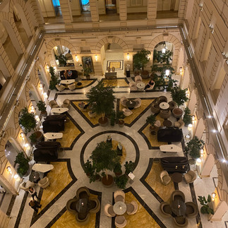 view from above on the lobby at Anantara New York Palace hotel in Budapest