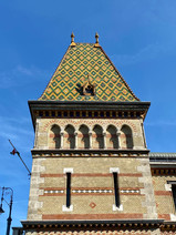 colorful rooftops in Budapest