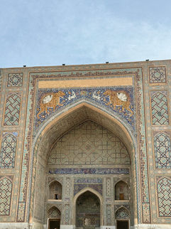 Sherdor Madrasa on Registan Square in Samarkand, Uzbekistan