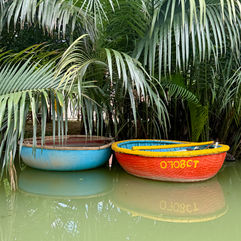 Kokosbootjes in Hoi An Vietnam