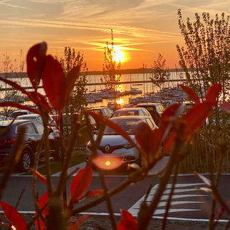 Beautiful sunset view from the terrace of Le Belvedère, France