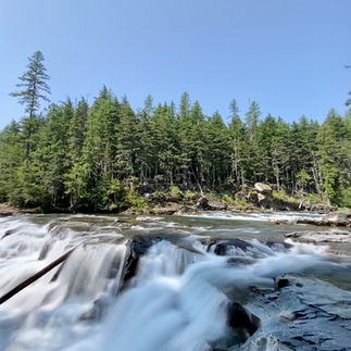 Waterfalls at McDonald creek in Glacier National Park, Montana