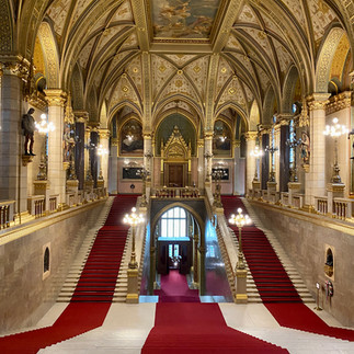 visit to the interior of the house of parliament in Budapest
