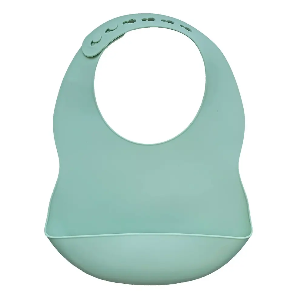 Miniature : Bavoir silicone pour bébé vert : un des indispensables de bébé 