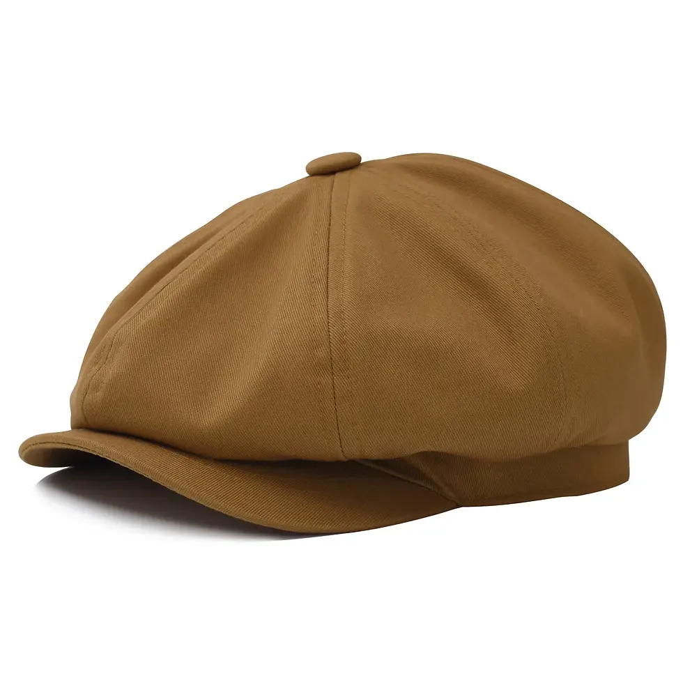 Thumbnail: Men's Cotton 8-Panel Newsboy Cap – Classic Baker Boy Hat