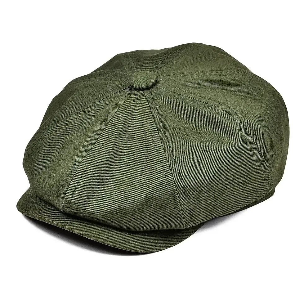 Thumbnail: Men's Cotton 8-Panel Newsboy Cap – Classic Baker Boy Hat