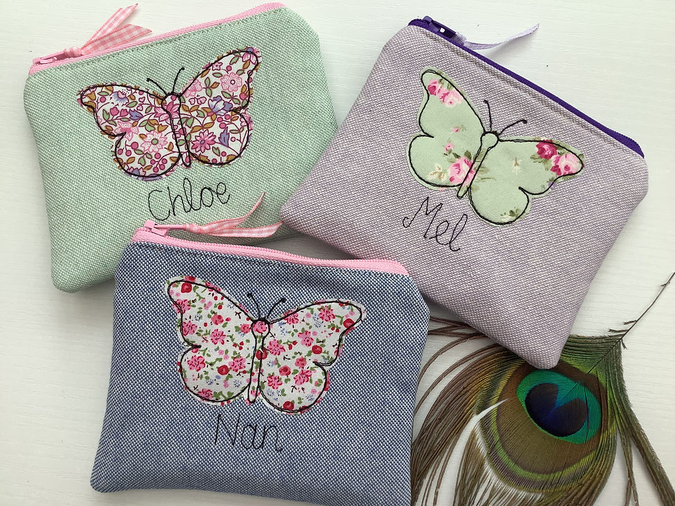 Personalised butterfly purse