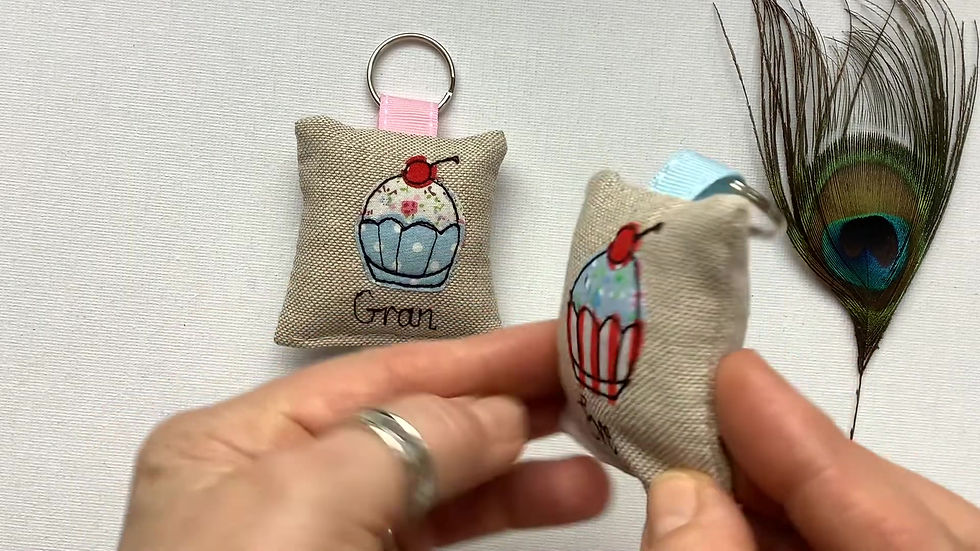Thumbnail: Cupcake Personalised Keyring (Lavender Optional)