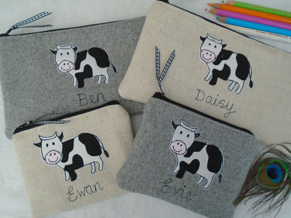 Thumbnail: Cow personalised pencil case