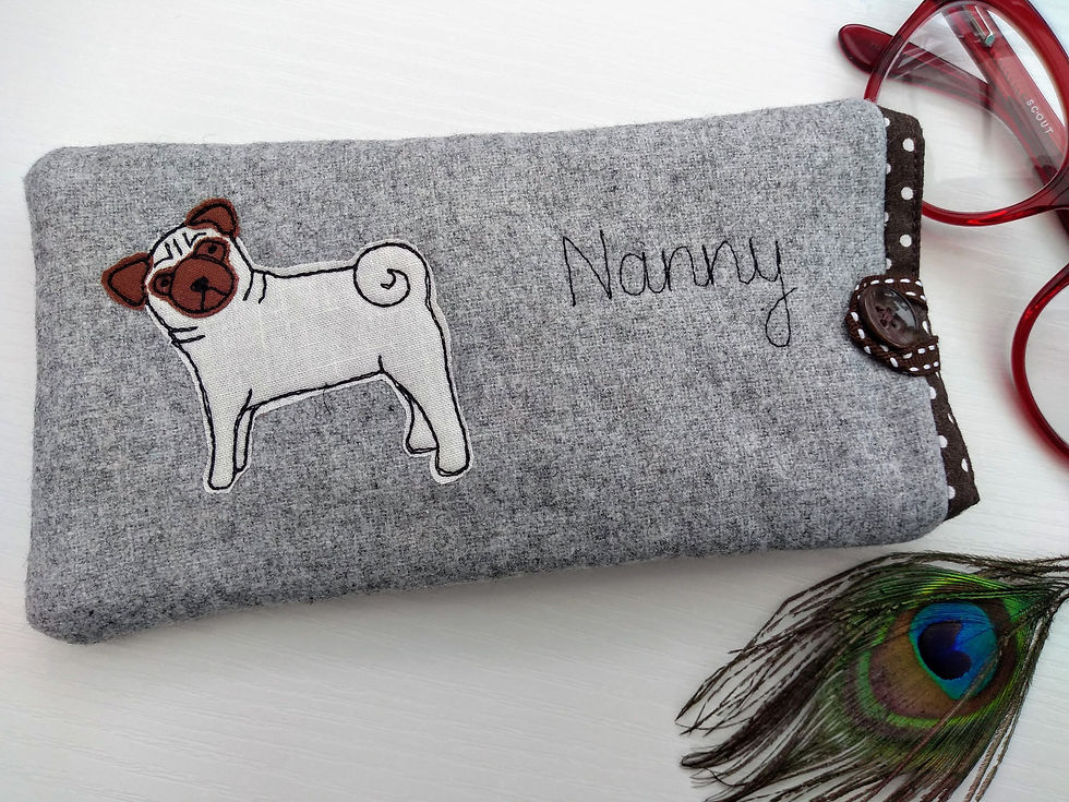 Thumbnail: Personalised pug dog spectacle  case