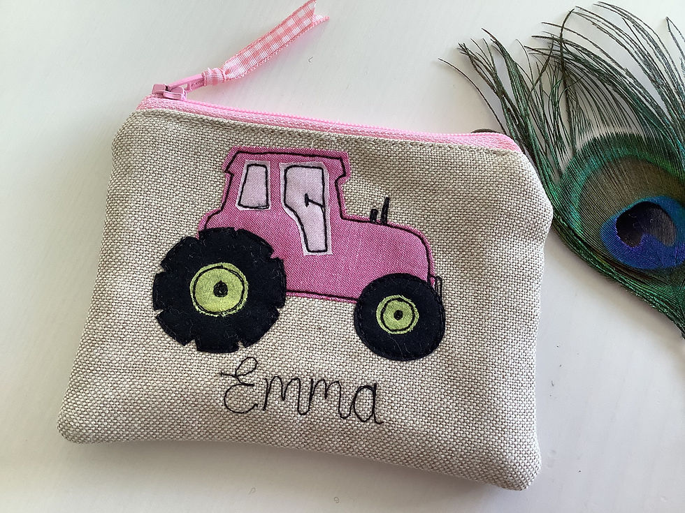 Thumbnail: Pink personalised tractor purse