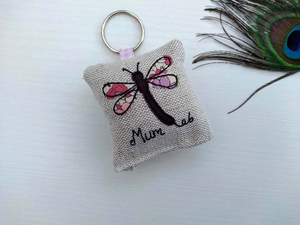 Thumbnail: Personalised dragonfly keyring gift