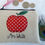 Thumbnail: Personalised teacher thank you apple purse on linen or grey wool. Fastened with zip and ribbon pull