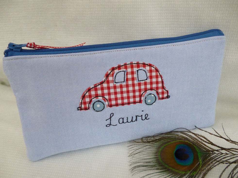 Thumbnail: Car handmade personalised pencil case