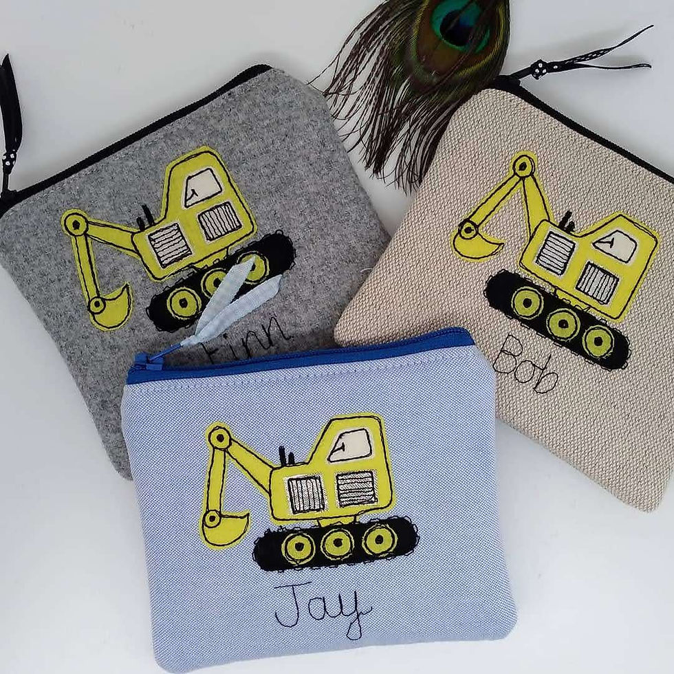 Digger personalised purse