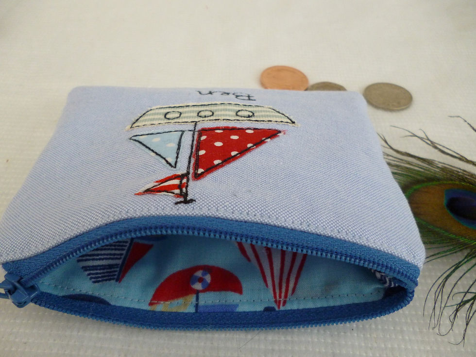 Thumbnail: Boat personalised purse gift for boy