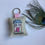 Thumbnail: Personalised house keyring on linen.  Lavender scented with choice of blue or pink.  ribbon and split ring fastening