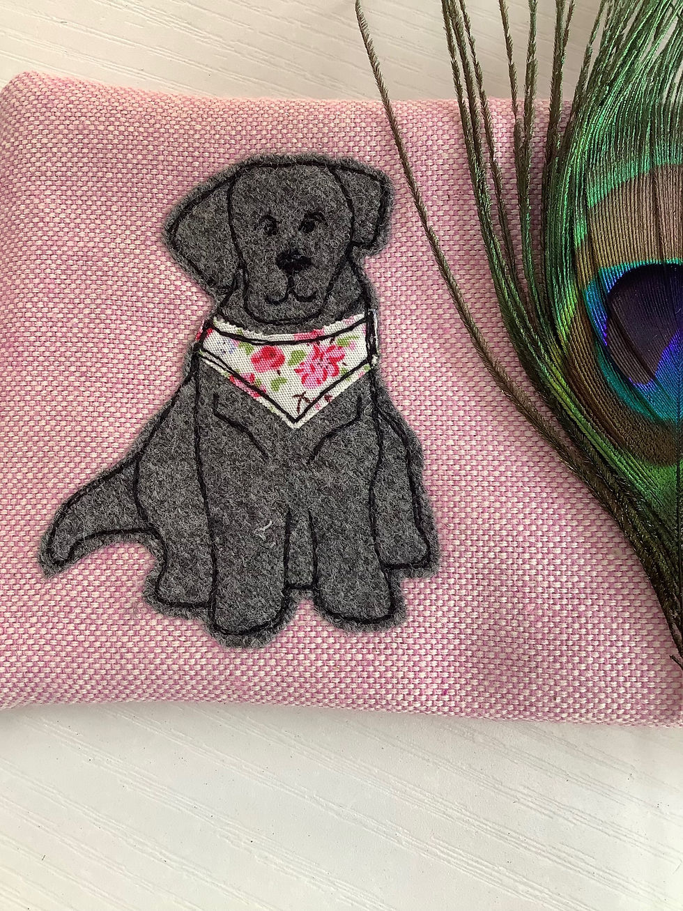 Thumbnail: Personalised black Labrador makeup bag