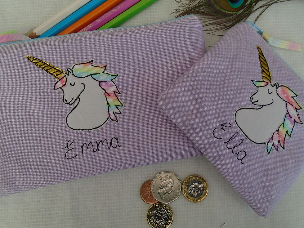 Thumbnail: Personalised unicorn makeup bag gift set